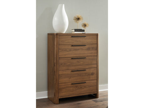 Totes English Walnut Five Drawer Chest by Modus Furniture at Eve Furniture