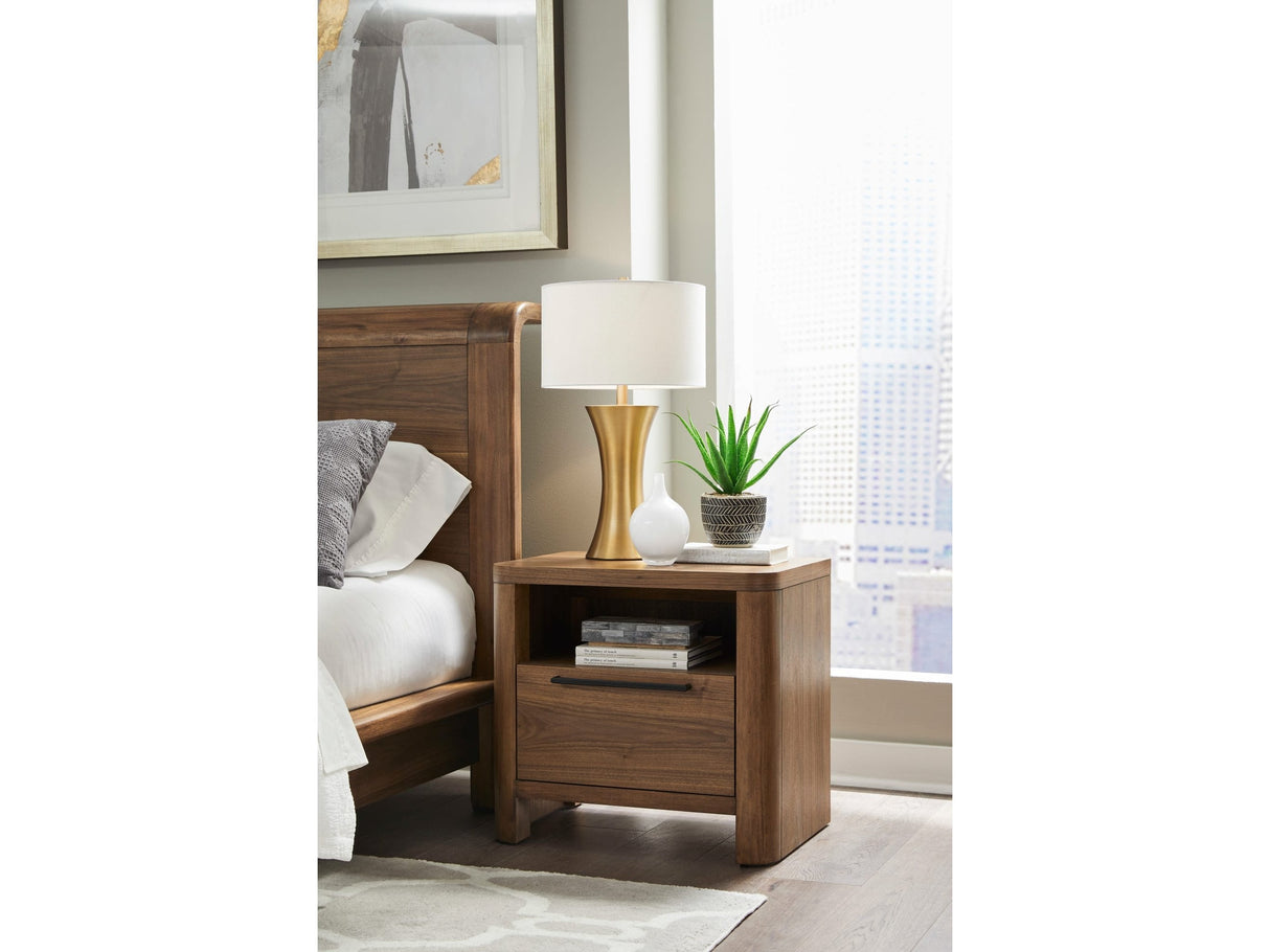 Totes English Walnut One Drawer Nightstand by Modus Furniture at Eve Furniture