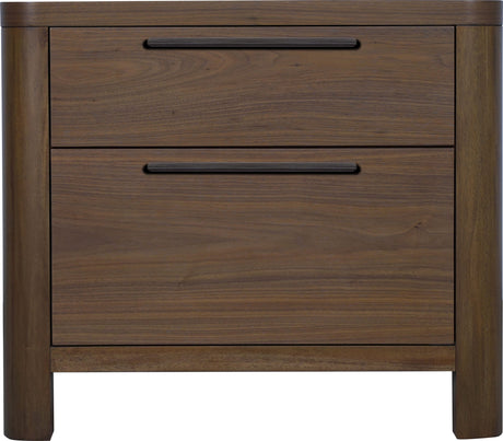 Totes English Walnut Two Drawer Nightstand by Modus Furniture at Eve Furniture