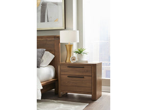 Totes English Walnut Two Drawer Nightstand by Modus Furniture at Eve Furniture