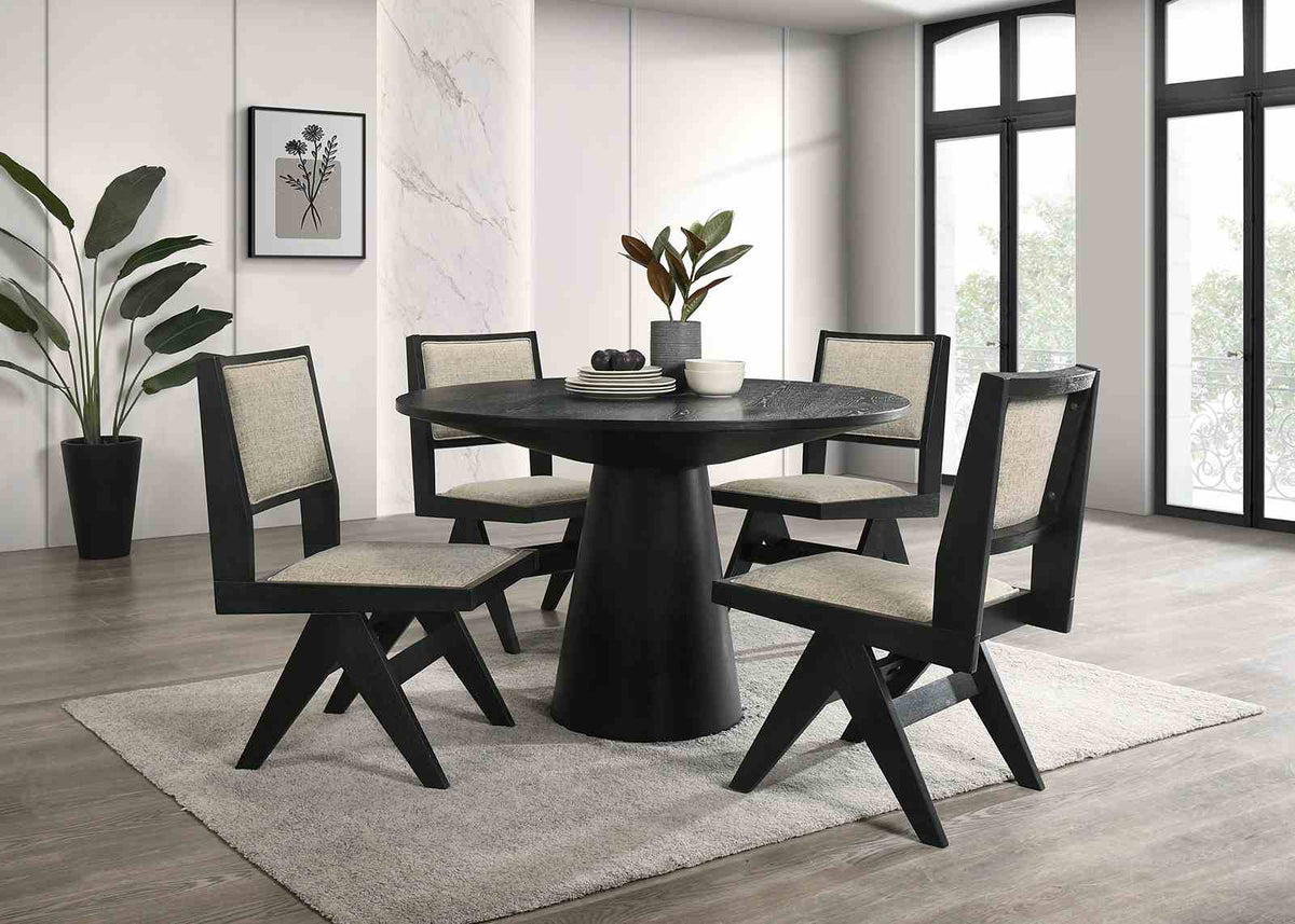 Tottenham Black 48" Round Dining Table