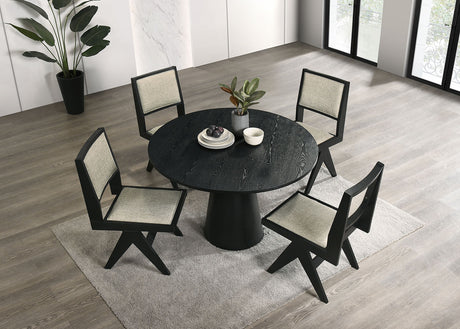 Tottenham Black 48" Round Dining Table by Furniture of America at Eve Furniture