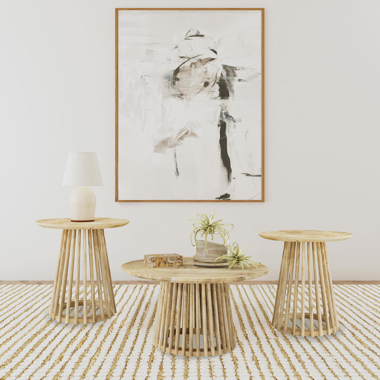 Touhy Natural Mango 3-Piece Round Coffee and End Table Set by Coaster at Eve Furniture