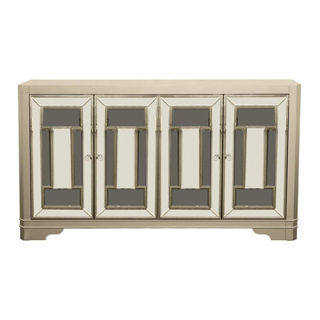 Toula Smoke/Champagne 4-Door Accent Cabinet