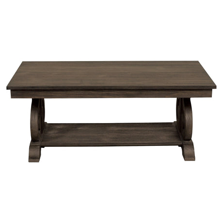 Toulon Dark Oak Cocktail Table by Homelegance at Eve Furniture