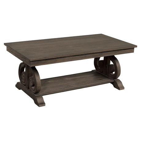 Toulon Dark Oak Cocktail Table by Homelegance at Eve Furniture