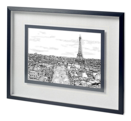 Tour of Europe I by Melissa Wang a Hand Embellished Textured Framed Art Print Matted under Glass by Mercana at Eve Furniture
