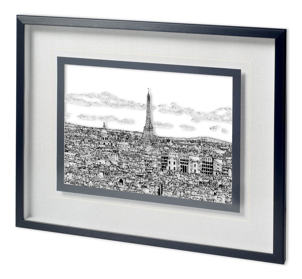 Tour of Europe II by Melissa Wang a Hand Embellished Textured Framed Art Print Matted under Glass by Mercana at Eve Furniture