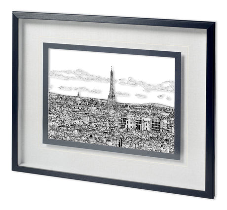 Tour of Europe II by Melissa Wang a Hand Embellished Textured Framed Art Print Matted under Glass by Mercana at Eve Furniture