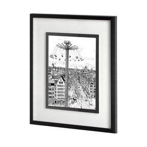 Tour of Europe IV by Melissa Wang a Hand Embellished Textured Framed Art Print Matted under Glass by Mercana at Eve Furniture