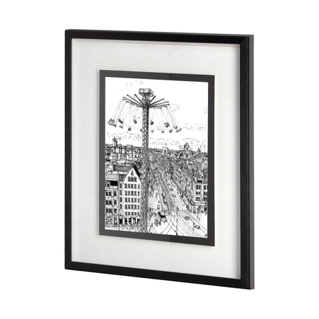 Tour of Europe IV by Melissa Wang a Hand Embellished Textured Framed Art Print Matted under Glass by Mercana at Eve Furniture