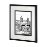 Tour of Europe V by Melissa Wang a Hand Embellished Textured Framed Art Print Matted under Glass by Mercana at Eve Furniture