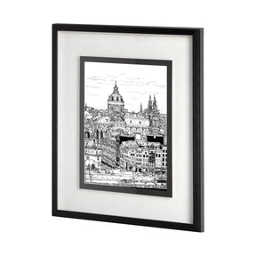 Tour of Europe V by Melissa Wang a Hand Embellished Textured Framed Art Print Matted under Glass by Mercana at Eve Furniture