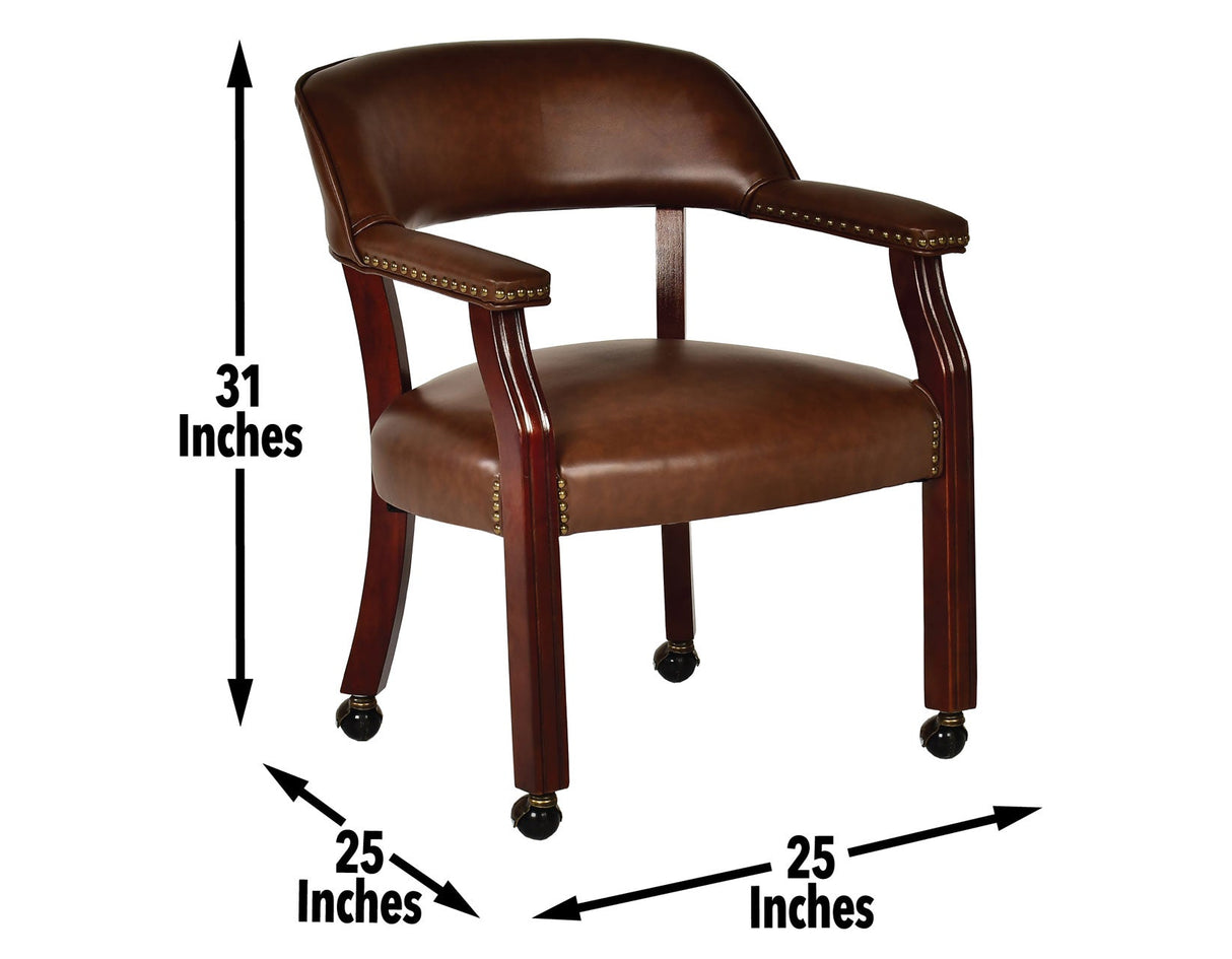 Tournament Arm Chair w/Casters – Brown