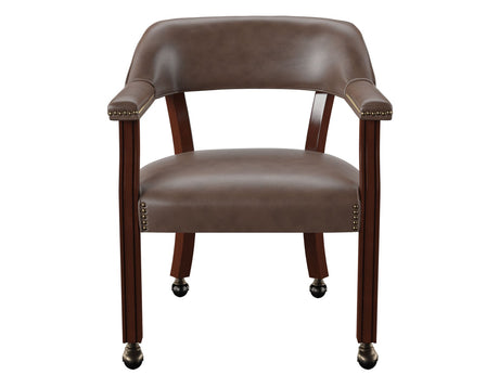 Tournament Arm Chair w/Casters – Brown