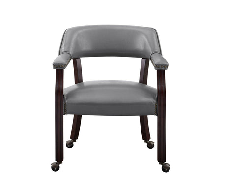 Tournament Arm Chair w/Casters, Gray by Steve Silver at Eve Furniture
