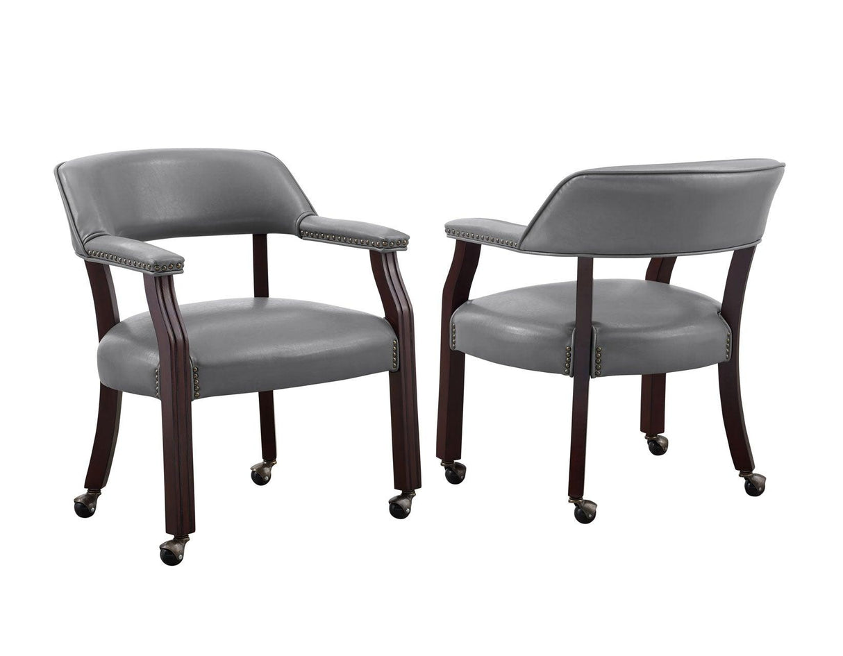 Tournament Arm Chair w/Casters, Gray by Steve Silver at Eve Furniture