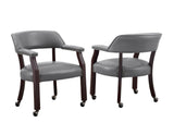 Tournament Arm Chair w/Casters, Gray by Steve Silver at Eve Furniture