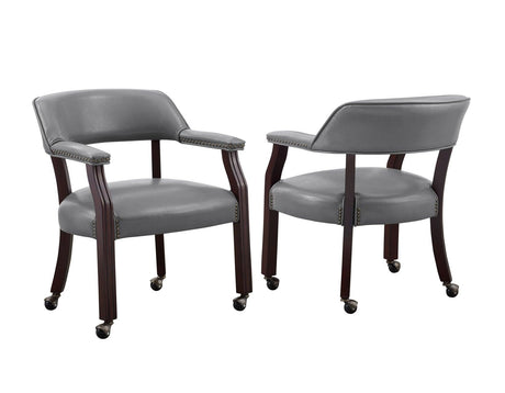 Tournament Arm Chair w/Casters, Gray by Steve Silver at Eve Furniture