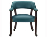 Tournament Arm Chair w/Casters, Teal by Steve Silver at Eve Furniture