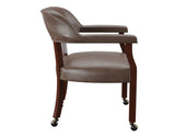 Tournament Brown Arm Chair w/Casters