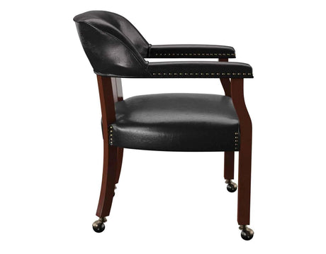 Tournament Game Table and Chairs, 6-Piece, Black(Table & 4 Side Chairs) by Steve Silver at Eve Furniture