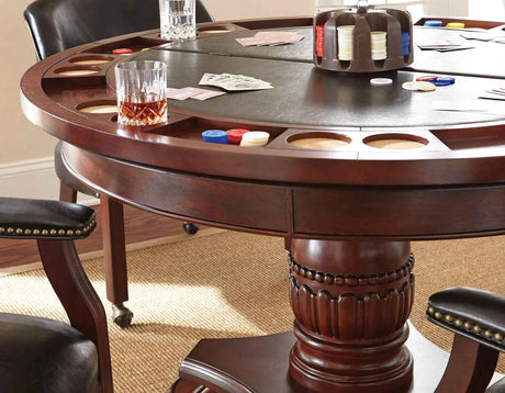 Tournament Game Table and Chairs, 6-Piece, Black(Table & 4 Side Chairs) by Steve Silver at Eve Furniture