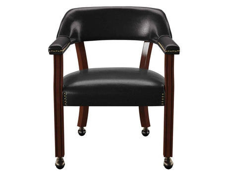 Tournament Game Table and Chairs, 6-Piece, Black(Table & 4 Side Chairs) by Steve Silver at Eve Furniture