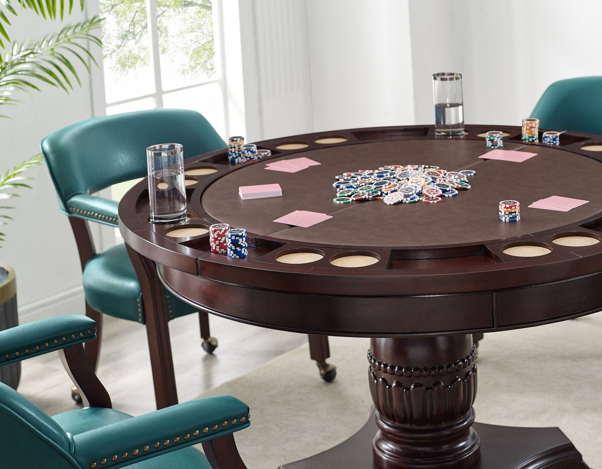 Tournament, Game Table and Chairs, 6-Piece, Brown(Table & 4 Side Chairs)