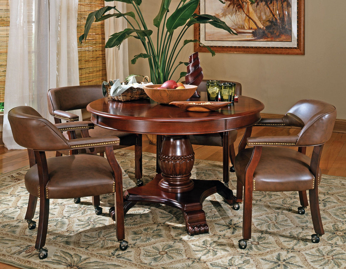 Tournament, Game Table and Chairs, 6-Piece, Brown(Table & 4 Side Chairs)