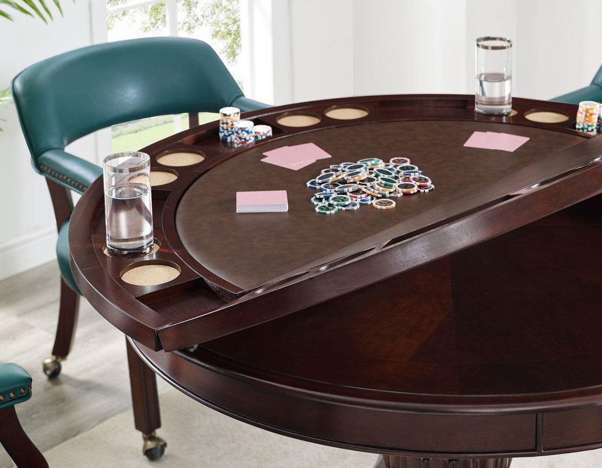 Tournament, Game Table and Chairs, 6-Piece, Brown(Table & 4 Side Chairs) by Steve Silver at Eve Furniture