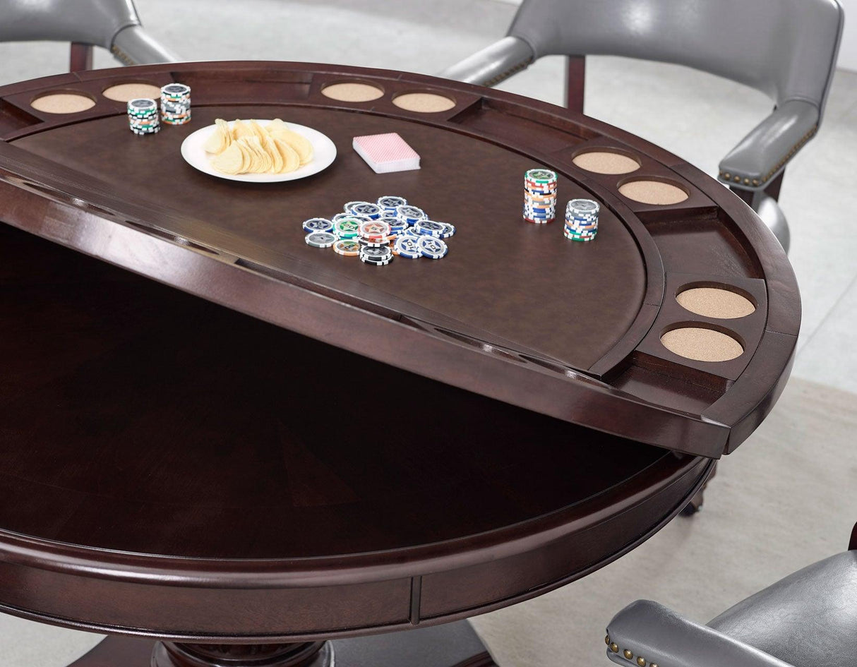 Tournament, Game Table and Chairs, 6-Piece, Brown(Table & 4 Side Chairs) by Steve Silver at Eve Furniture