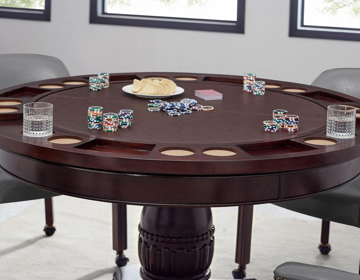 Tournament, Game Table and Chairs, 6-Piece, Brown(Table & 4 Side Chairs) by Steve Silver at Eve Furniture