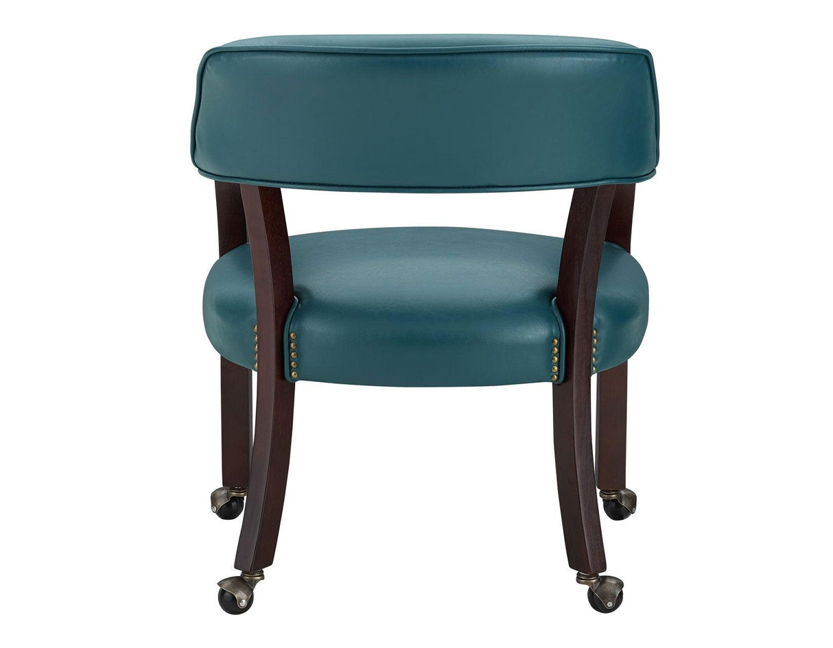 Tournament Game Table and Chairs, 6 Piece, Teal(Table & 4 Captains Chairs) by Steve Silver at Eve Furniture