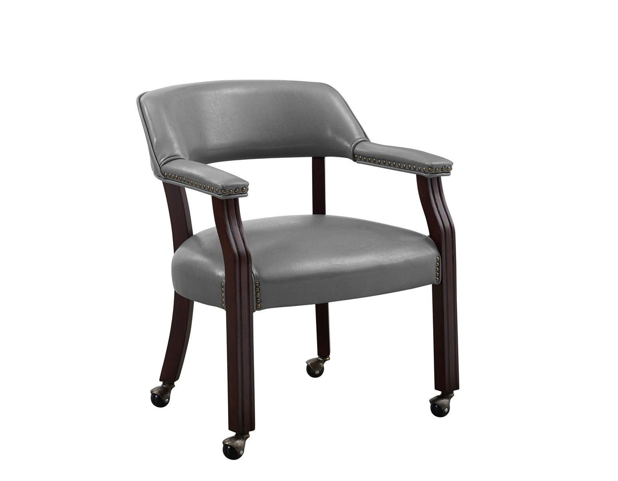 Tournament Arm Chair w/Casters, Gray by Steve Silver at Eve Furniture