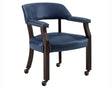 Tournament Arm Chair w/Casters, Navy by Steve Silver at Eve Furniture