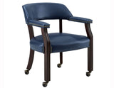 Tournament Arm Chair w/Casters, Navy by Steve Silver at Eve Furniture