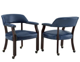 Tournament Arm Chair w/Casters, Navy by Steve Silver at Eve Furniture