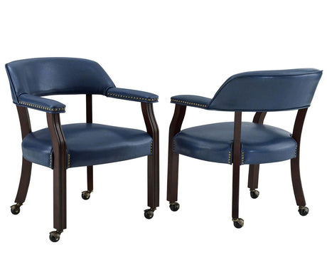 Tournament Arm Chair w/Casters, Navy by Steve Silver at Eve Furniture