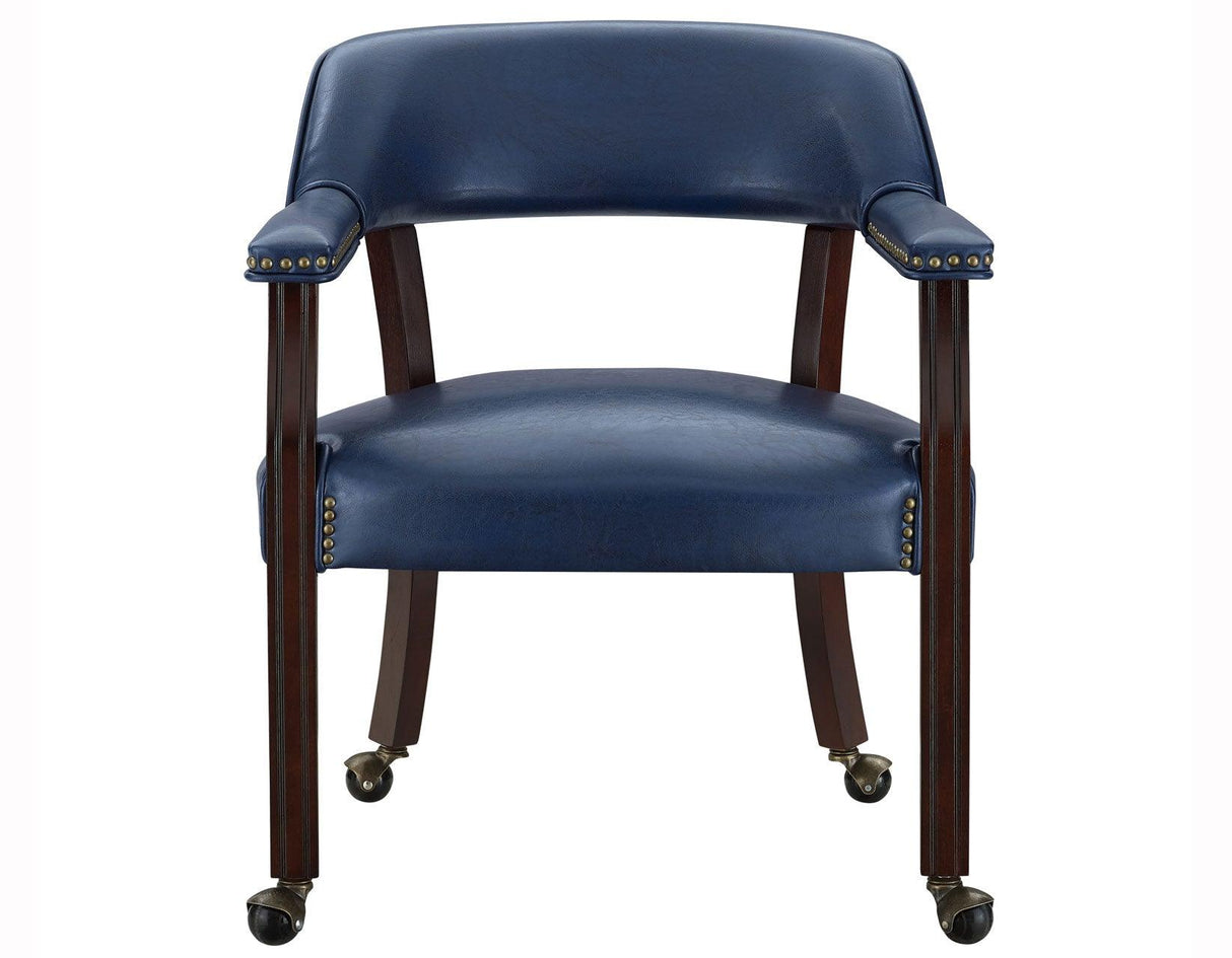 Tournament Arm Chair w/Casters, Navy by Steve Silver at Eve Furniture