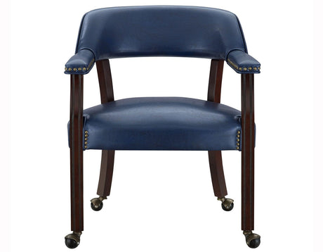 Tournament Arm Chair w/Casters, Navy by Steve Silver at Eve Furniture