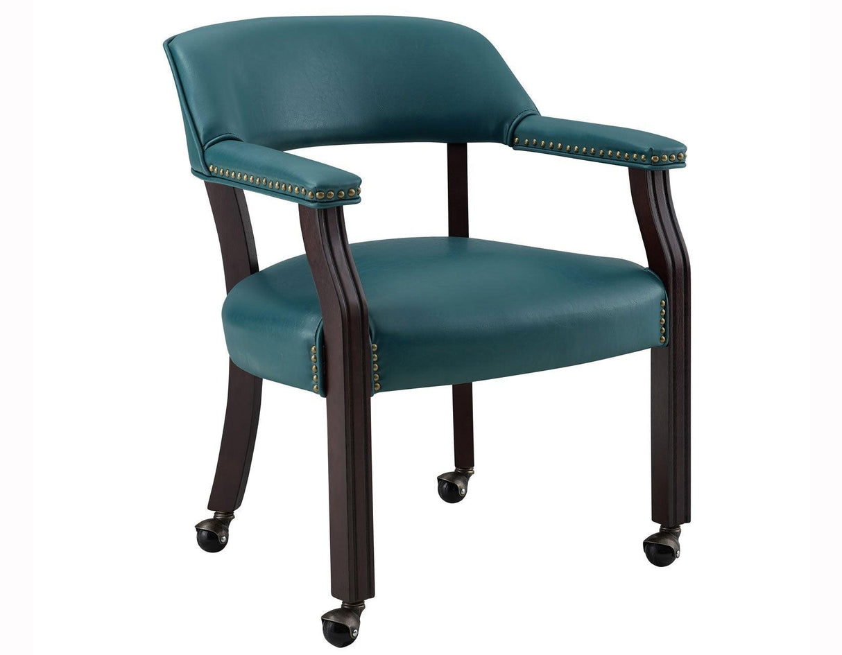 Tournament Arm Chair w/Casters, Teal by Steve Silver at Eve Furniture
