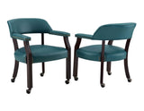 Tournament Arm Chair w/Casters, Teal by Steve Silver at Eve Furniture