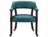 Tournament Arm Chair w/Casters, Teal by Steve Silver at Eve Furniture