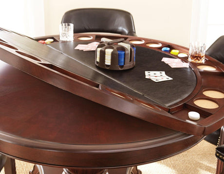 Tournament Game Table and Chairs, 6-Piece, Black(Table & 4 Side Chairs) by Steve Silver at Eve Furniture