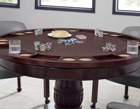 Tournament Game Table and Chairs, 6-Piece, Gray(Table & 4 Chairs) by Steve Silver at Eve Furniture