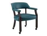 Tournament Game Table and Chairs, 6 Piece, Teal(Table & 4 Captains Chairs) by Steve Silver at Eve Furniture