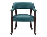 Tournament Game Table and Chairs, 6 Piece, Teal(Table & 4 Captains Chairs) by Steve Silver at Eve Furniture