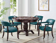 Tournament Game Table and Chairs, 6 Piece, Teal(Table & 4 Captains Chairs) by Steve Silver at Eve Furniture