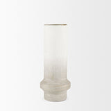 Tovah Medium Textured White w/ Gold Metal Vase by Mercana at Eve Furniture